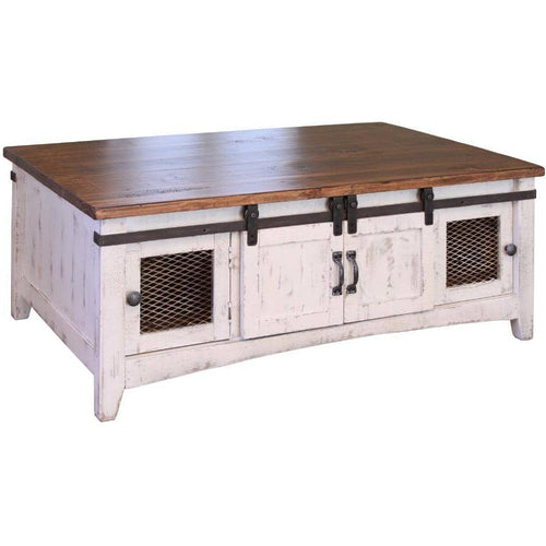 Pueblo White Coffee Table - 2 Door