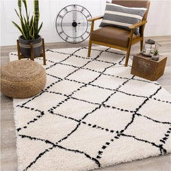 Maroq White Area Rug 6' X 8'