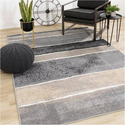 Century Grey Stripe Area Rug