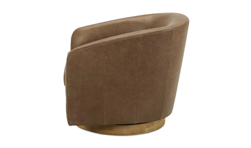 Oscy Leather Swivel Chair Tan