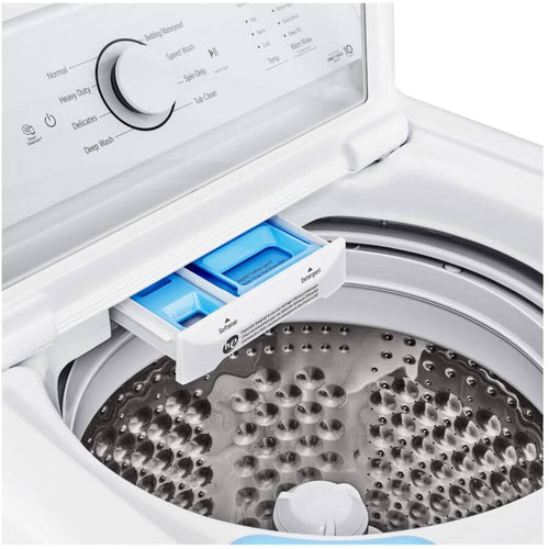 LG Washer 27" 4.8 Cu. Ft. Top Load with Slam Proof Glass Lid - White