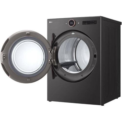 LG Dryer 27" 7.4 cu. ft. Ultra Large Capacity Electric Smart Front Load with Sensor Dry - Black Steel