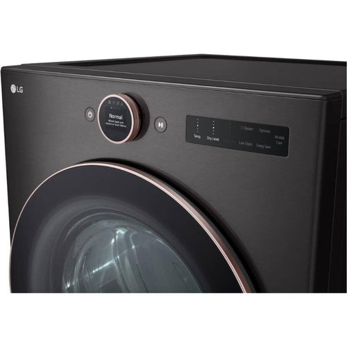 LG Dryer 27" 7.4 cu. ft. Ultra Large Capacity Electric Smart Front Load with Sensor Dry - Black Steel