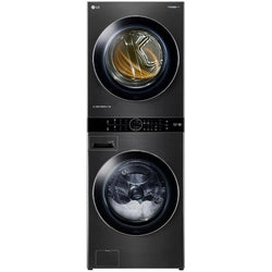 LG Laundry Tower 27" - 5.2 Cu. Ft. Washer / 7.4 Cu. Ft. Dryer - Black Steel