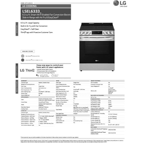 LG Range 30" Electric Smooth Top - Slide-in - Stainless Steel