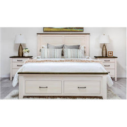 Monkland Queen Storage Bed - Whitewash Clay