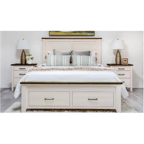 Monkland Double Storage Bed - Whitewash Clay