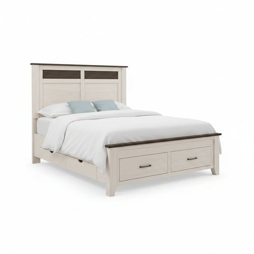 Monkland Storage Bed - Whitewash Clay