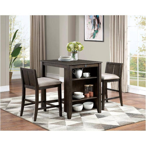 Daye 3 Piece Dining Set With Usb - Dark Cherry