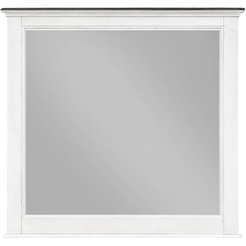 Joanna Dresser Mirror - Antique White with Dark Brown-Grey Top