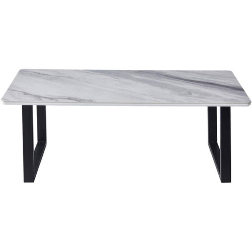 Leander Coffee Table with Metal Legs - Black/Grey