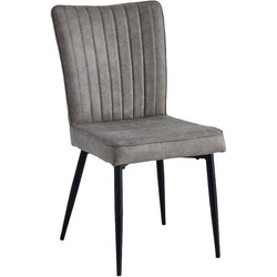 Leander Dining Chair with Metal Legs - Grey