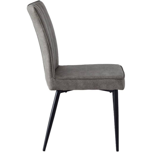 Leander Dining Chair with Metal Legs - Grey