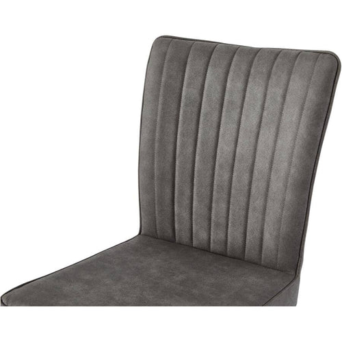 Leander Dining Chair with Metal Legs - Grey