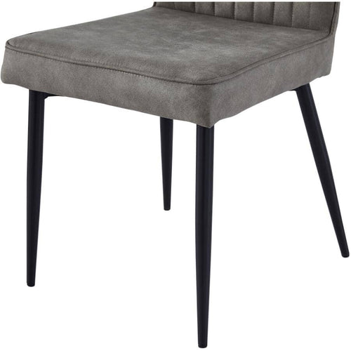 Leander Dining Chair with Metal Legs - Grey