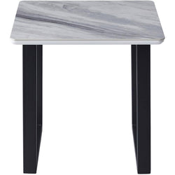 Leander End Table with Metal Legs - Black/Grey