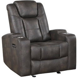 McBride Power Recliner with Cupholders - Brown-Grey