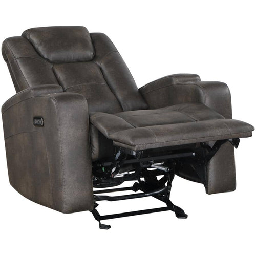 McBride Power Recliner with Cupholders - Brown-Grey