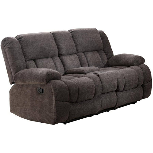 Presley Grey Reclining Loveseat With Console