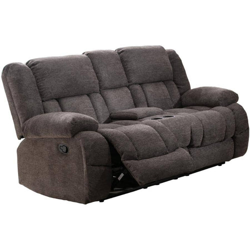 Presley Grey Reclining Loveseat With Console