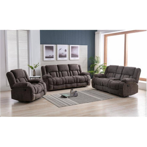 Presley Grey Reclining Loveseat With Console