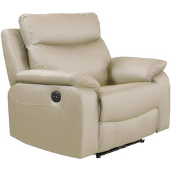 Wembley Power Recliner - Beige Leather