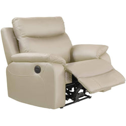 Wembley Power Recliner - Beige Leather