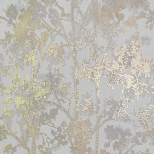 Shimmering Foliage Wallpaper - White