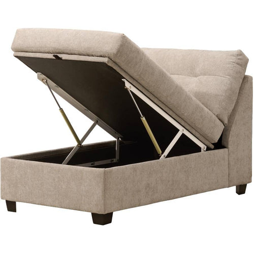Naples Platinum Chaise with Storage
