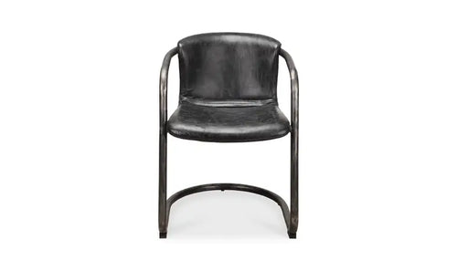 Freeman Dining Chair Onyx Black Leather - Set Of Two