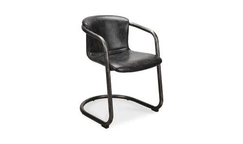Freeman Dining Chair Onyx Black Leather - Set Of Two