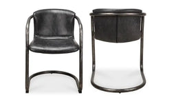 Freeman Dining Chair Onyx Black Leather - Set Of Two