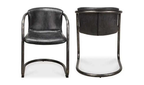 Freeman Dining Chair Onyx Black Leather - Set Of Two