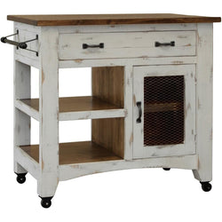 Pueblo White Kitchen Island 39.25"