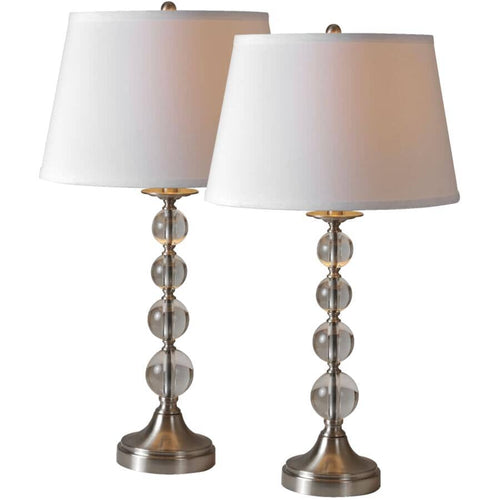 Venezia Table Lamps - 2 Pack - Satin Nickel