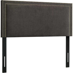 Slate Velvet Queen Headboard