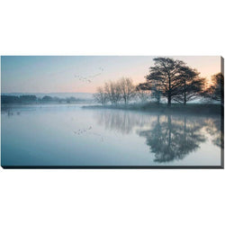 Lake in the Mist Wall Plaque 24"X48"