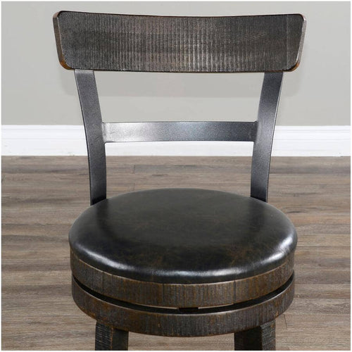 Tobacco Leaf Counter Stool 24" With Back - 2 Pack