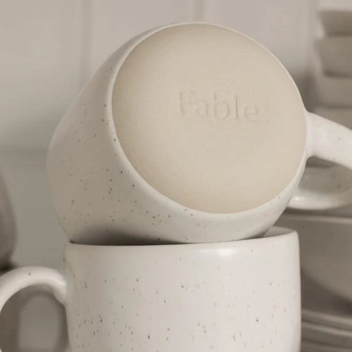 Fable Mugs - Speckled White - Set of 4