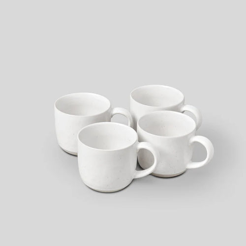 Fable Mugs - Speckled White - Set of 4