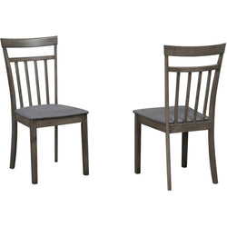 Grey Wood Side Chairs with Upholstered Linen Seat - 2 Pack