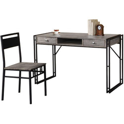 Contemporary Desk & Chair Set - Distressed Grey