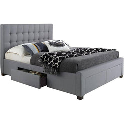 Platform Queen Bed With Storage - Grey