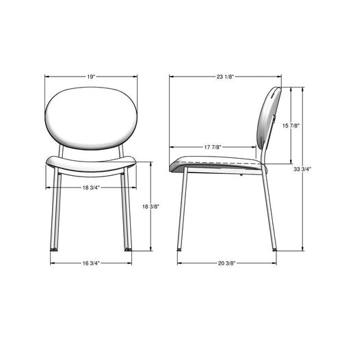 Cassandra Dining Chair - 27 Sun Gold / LJ Tangerine