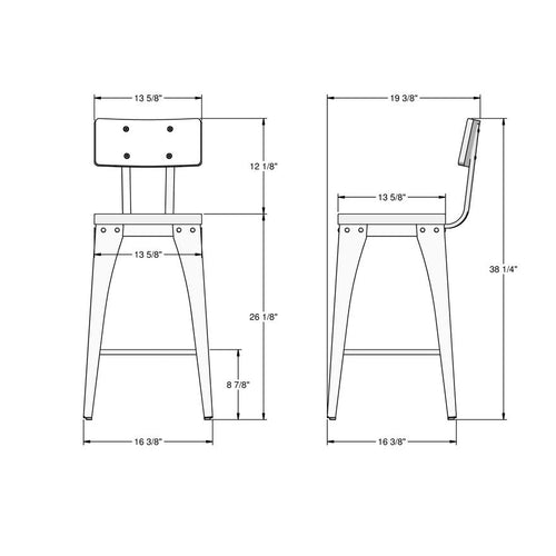 Upright Bar Stool 30"