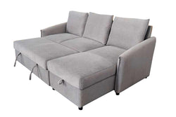 Leo Reversible Sleeper Sectional with Storage Chaise – Grey