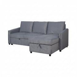 Leo Reversible Sleeper Sectional with Storage Chaise – Grey