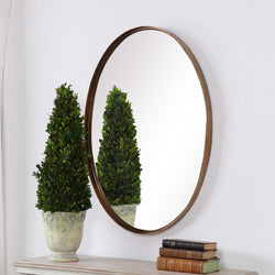 Gold Leaf Oval Mirror