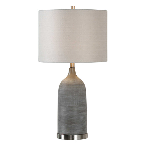 Textured Grey Table Lamp