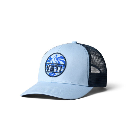 Yeti Mountain Badge Trucker Hat Light Blue